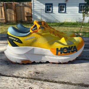 Hoka Mafate X Yellow and Blue (Zest) Trail Running Shoe
